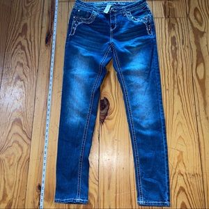 Justice Premium Jeans Girls Size 16 1/2 Super Skinny Simply Flap Pockets 16 1/2